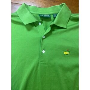 Amen Corner Polo Shirt Mens L Green Excellent Pima Cotton Golf Short Sleeve